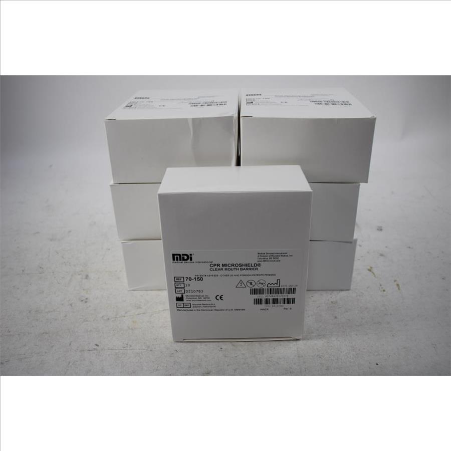 MDi CPR Microshield Clear Mouth Barrier Bulk Lot, 68 Pieces Property Room