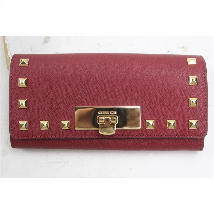 Michael Kors Callie Stud Saffiano Leather Carryall Wallet Property Room