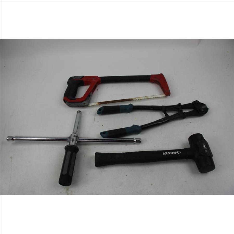 Milwaukee 12" Hacksaw, Husky 27 Oz Dead Blow Hammer, And More, 12 Pieces