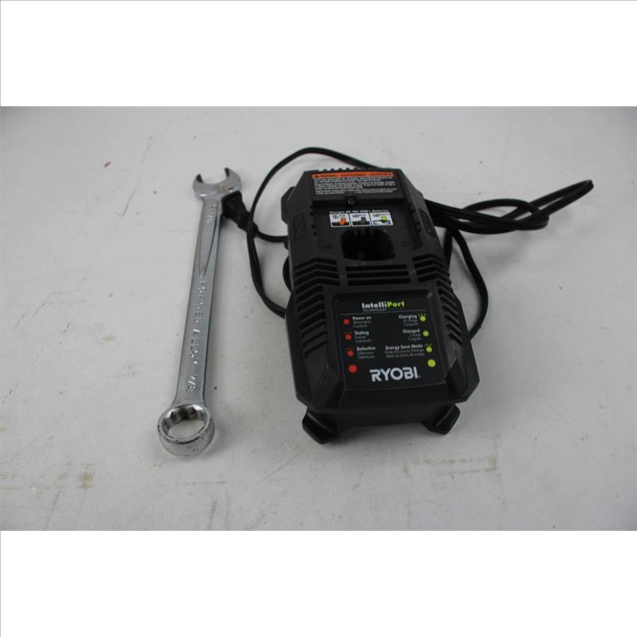 Milwaukee 1/2" Hammer Drill And Ryobi Intelliport Charger, And Easco 7/8 Combination Wrench