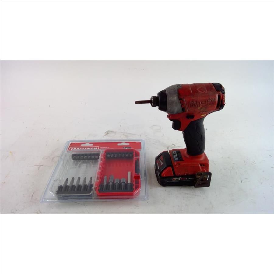 Milwaukee Impact Driver With Craftsman Bits, 2 Pieces Property Room