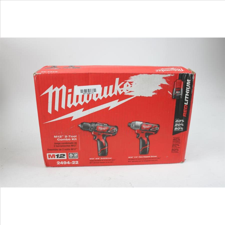 Milwaukee M12 3/8" Drill/Driver And 1/4" Hex Impact Driver Combo Kit 2494-22