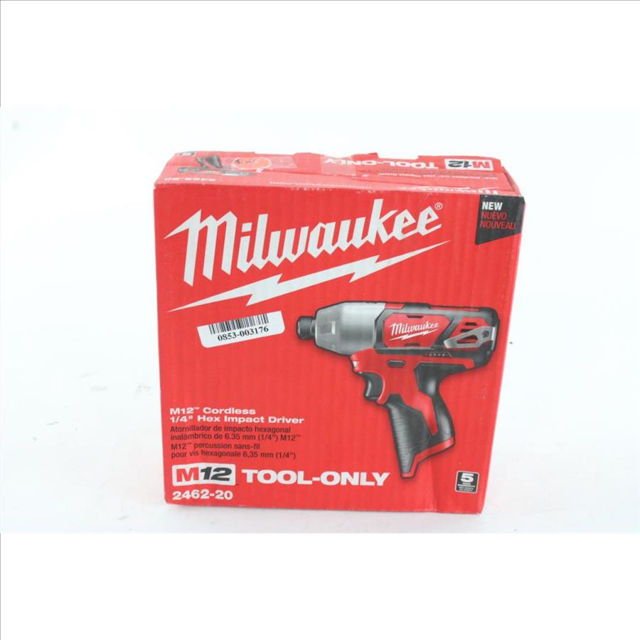 Milwaukee M12 Cordless 1/4" Hex Impact Driver Property Room