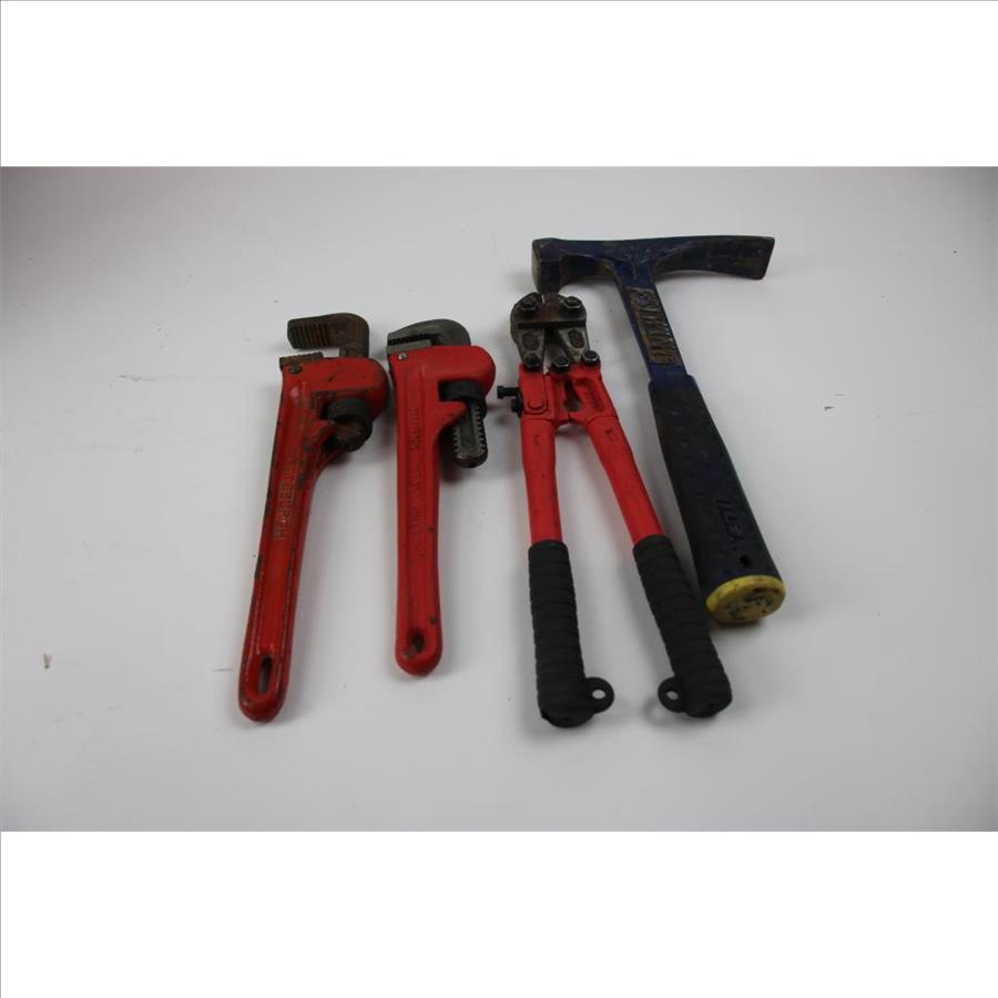 Pittsburgh Pipe Wrench, Hyper Tough 16 Oz Claw Hammer, Milwaukee 14" Bolt Cutters And More