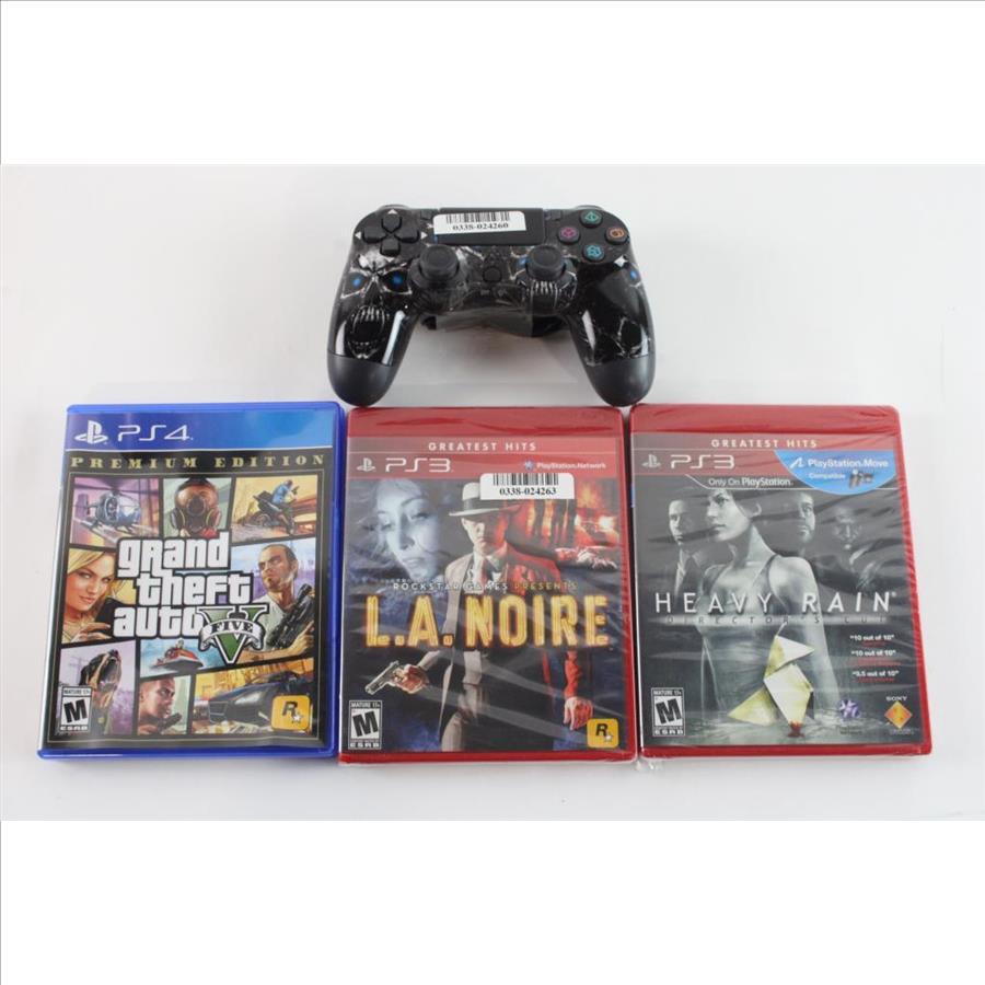 Playstation Controller & Games, 4 Pieces Property Room