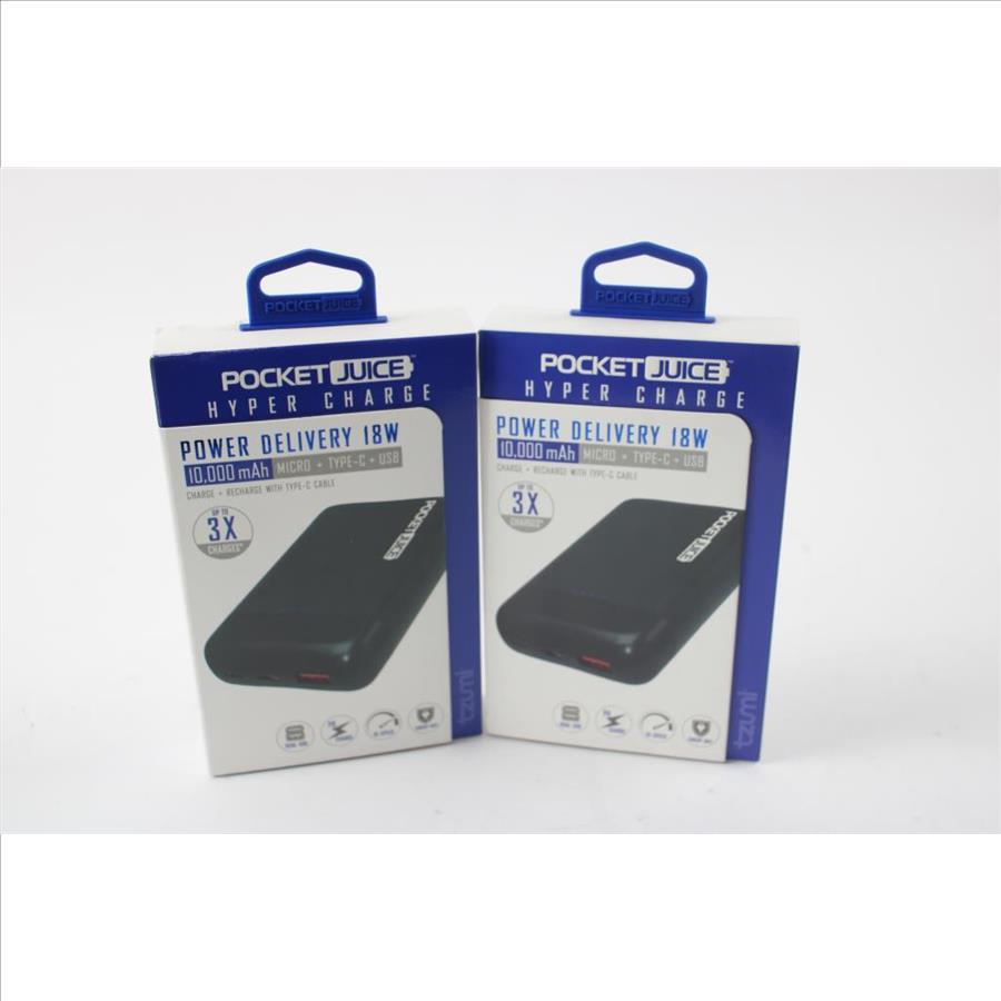 Pocket Juice Hyper Charge Portable Chargers, 2 Pieces Property Room