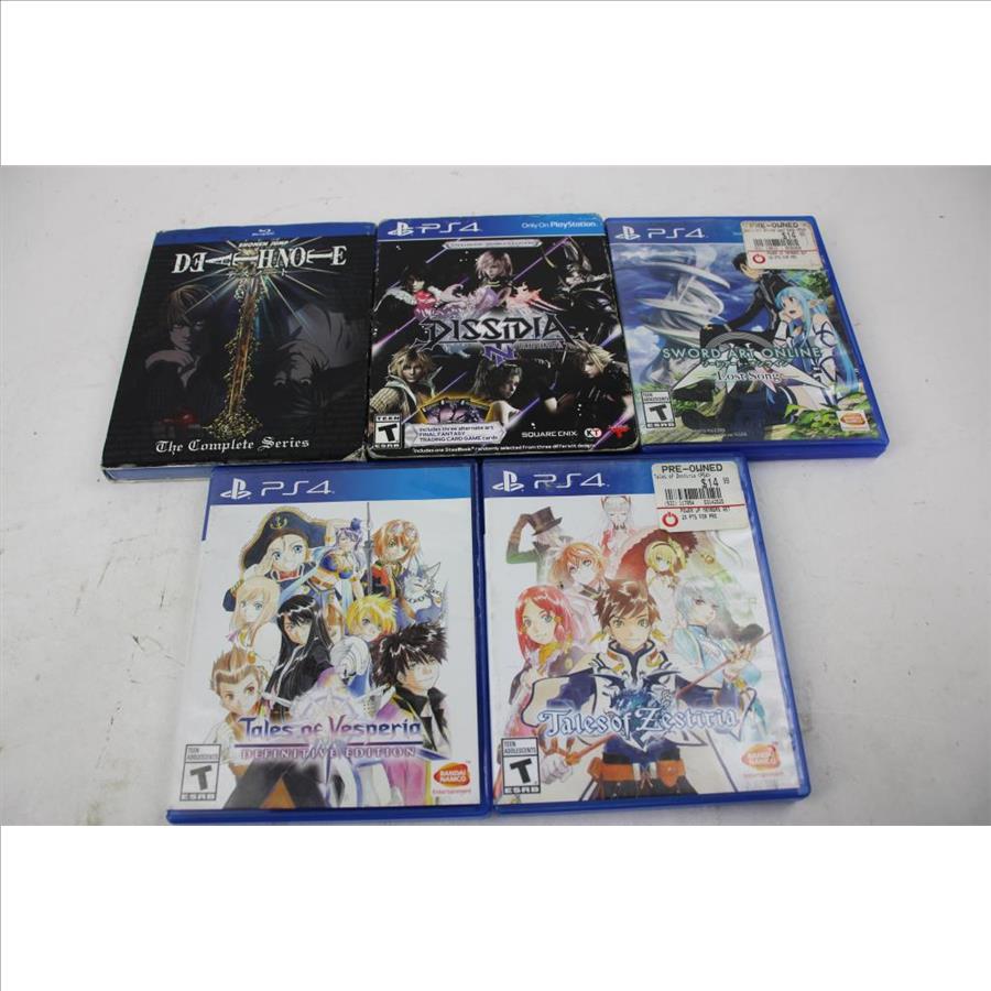 PS4 Games, Sword Art Online: Lost Song, Tales Of Zestiria, And More With DVD And BlueRay, 6 Pieces