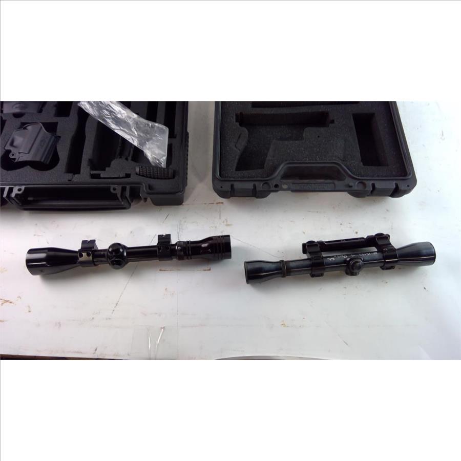 Rifle Scopes & Pistol Cases, 4 Pieces Property Room