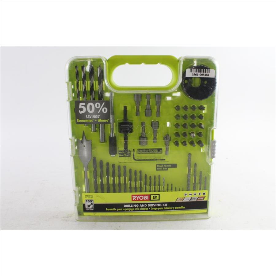 Ryobi Bohr- Und Schrauberset 90-teilig – Mit Holzbohrern, Steinbohrern & Bits