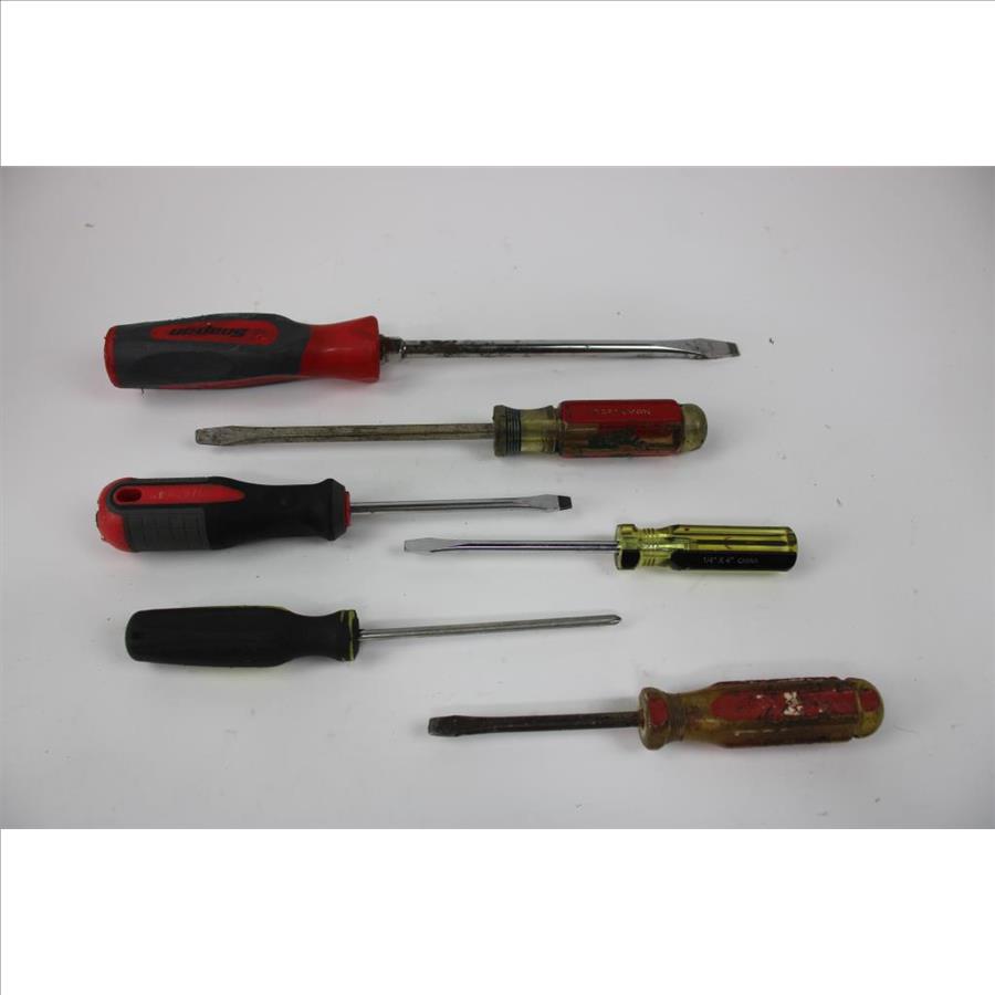Snap-On 3/8 SHD8 Screwdriver, Craftsman 41584 Screwdriver, Mission Tools 1/4"x4" Screwdriver, And More,  17 Pieces