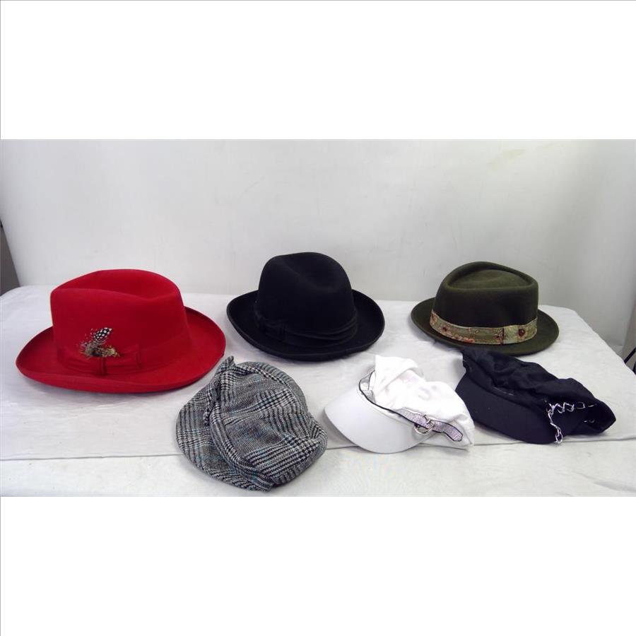 Stacy Adams, Carlos Santana Men's Fedoras, And Women's Fashion Hats, 6 Pieces