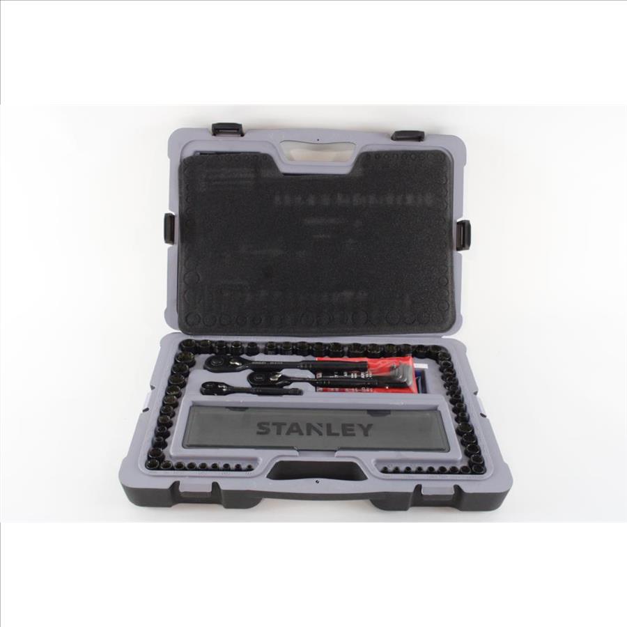 Stanley Black Chrome Universal Mechanic's Tool Set Property Room