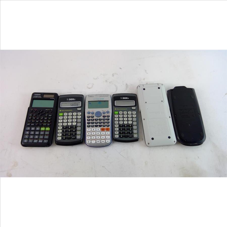 Texas Instruments, Casio & More Calculators, 6 Pieces Property Room