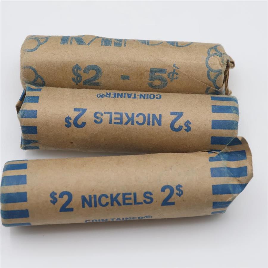 US Nickels, 3 Rolls