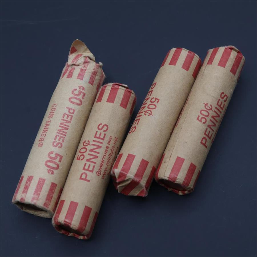 US Pennies, 4 Rolls