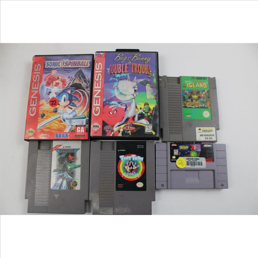 Vintage Nintendo Games Lot 6 Pieces Property Room