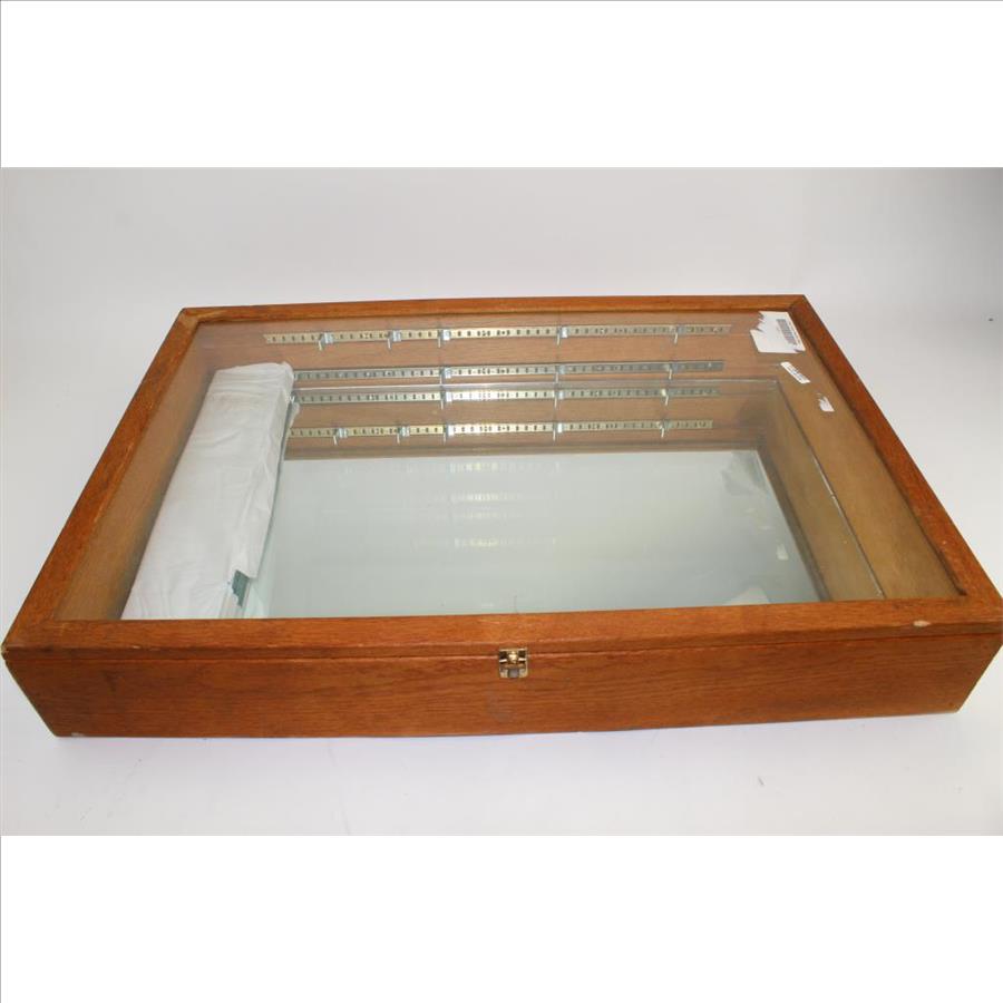 Wooden Shadow Box With Glass Shelves And Mirror Property Room