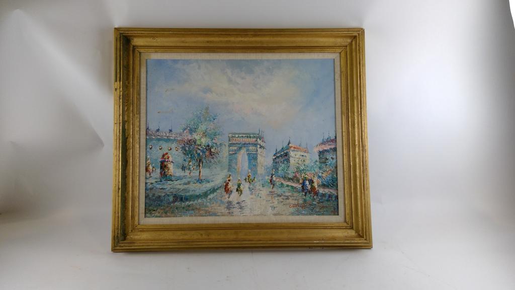 Oil Painting European Street Scene