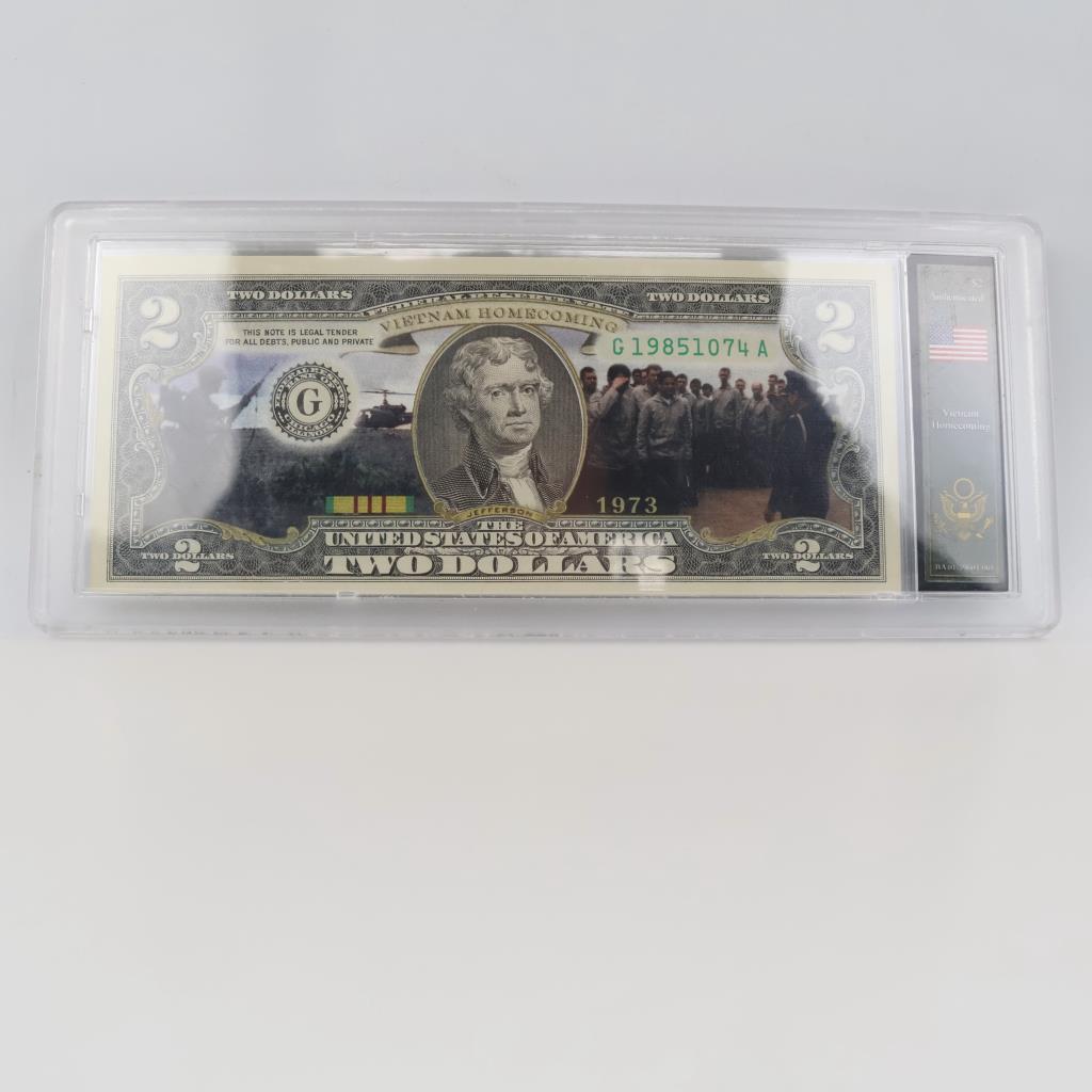 U.S. Vietnam Veterans $2 Bill Federal Reserve Note From The Bradford Exchange