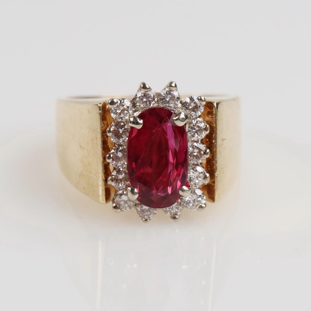 0.42ct TW Diamond 14kt Gold Ruby Ring