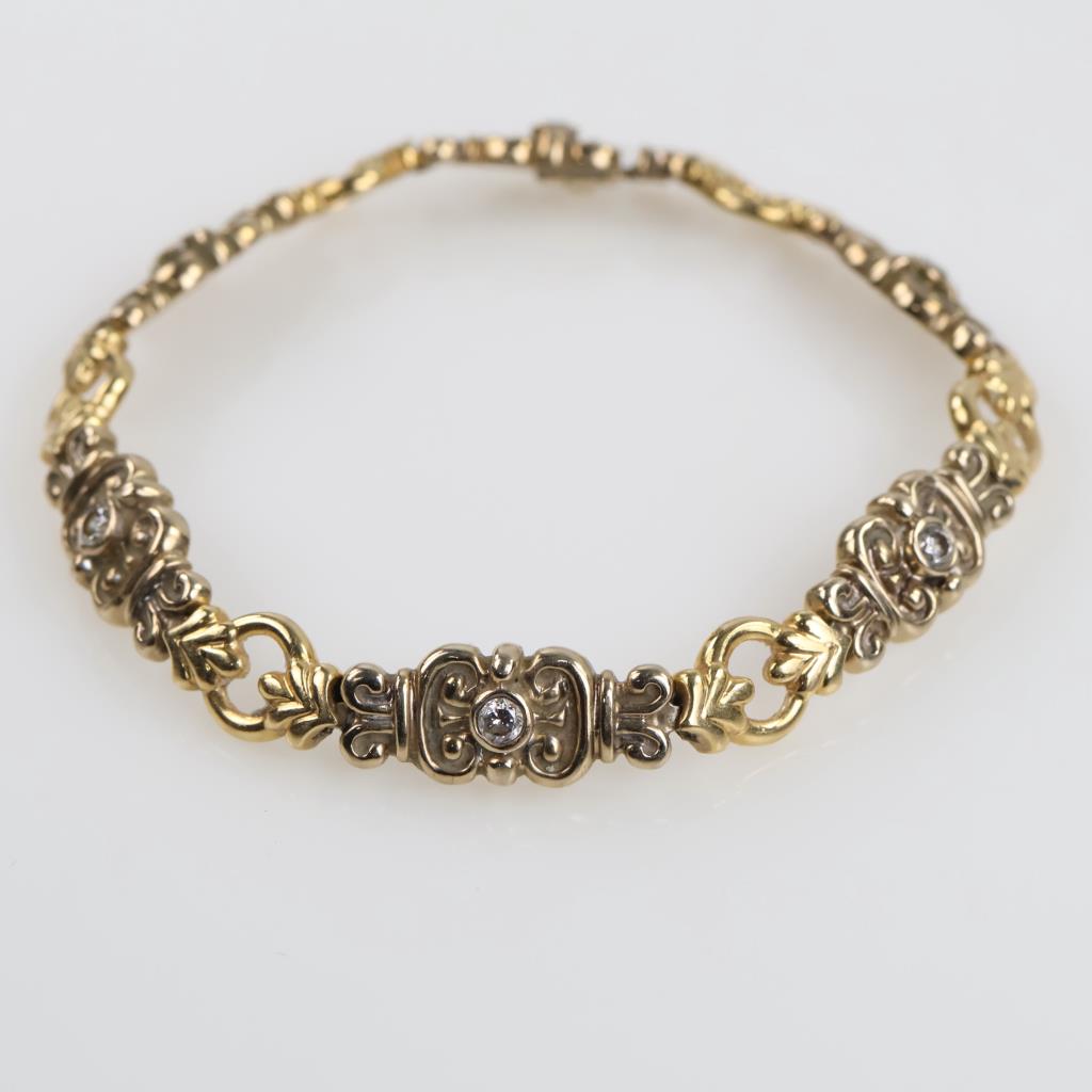 0.60ctTW Diamond 14kt Gold Clear Stone Bracelet-Evaluated By Our Certified Gemologist - AGS / GIA