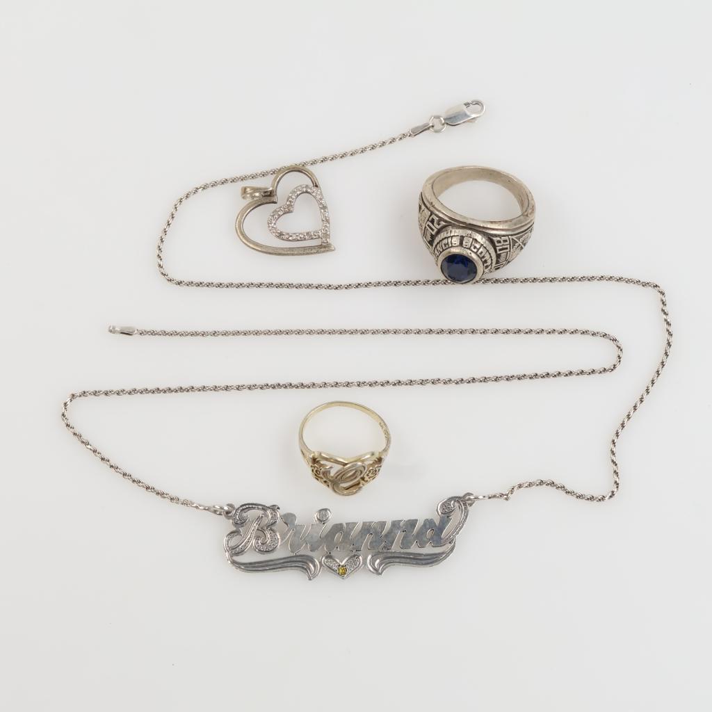 0.800 Silver Jewelry, 4 Pieces