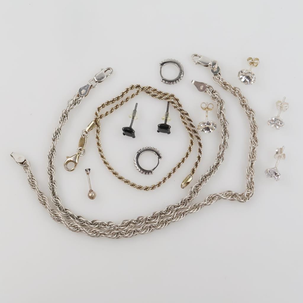 0.800-0.900 Silver Jewelry, 12 Pieces
