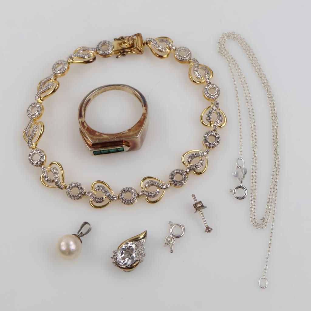 0.800-0.900 Silver Jewelry, 7 Pieces