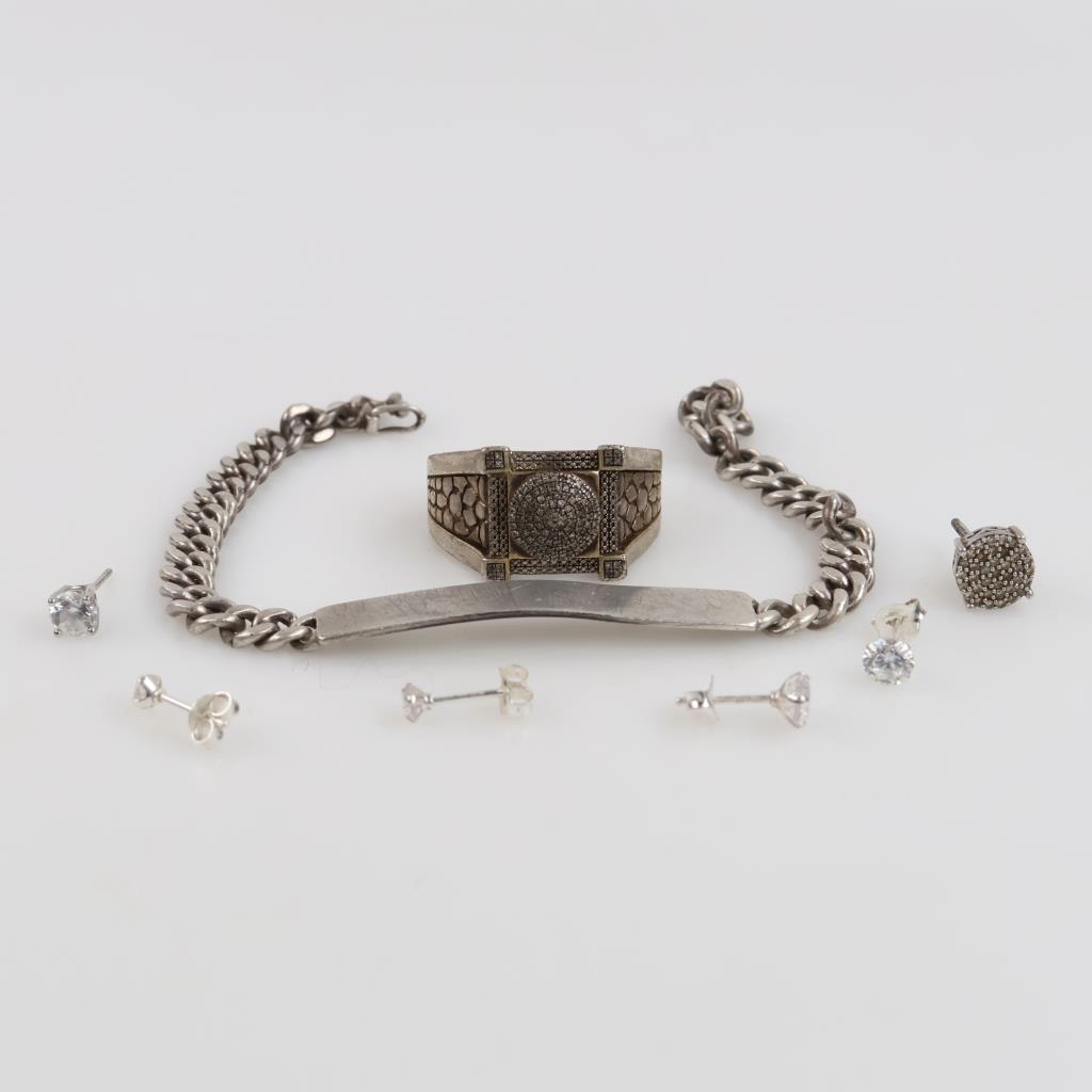 0.800-0.900 Silver Jewelry, 7 Pieces