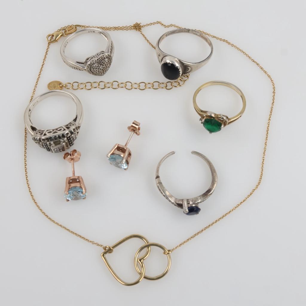 0.800-0.900 Silver Jewelry, 8 Pieces