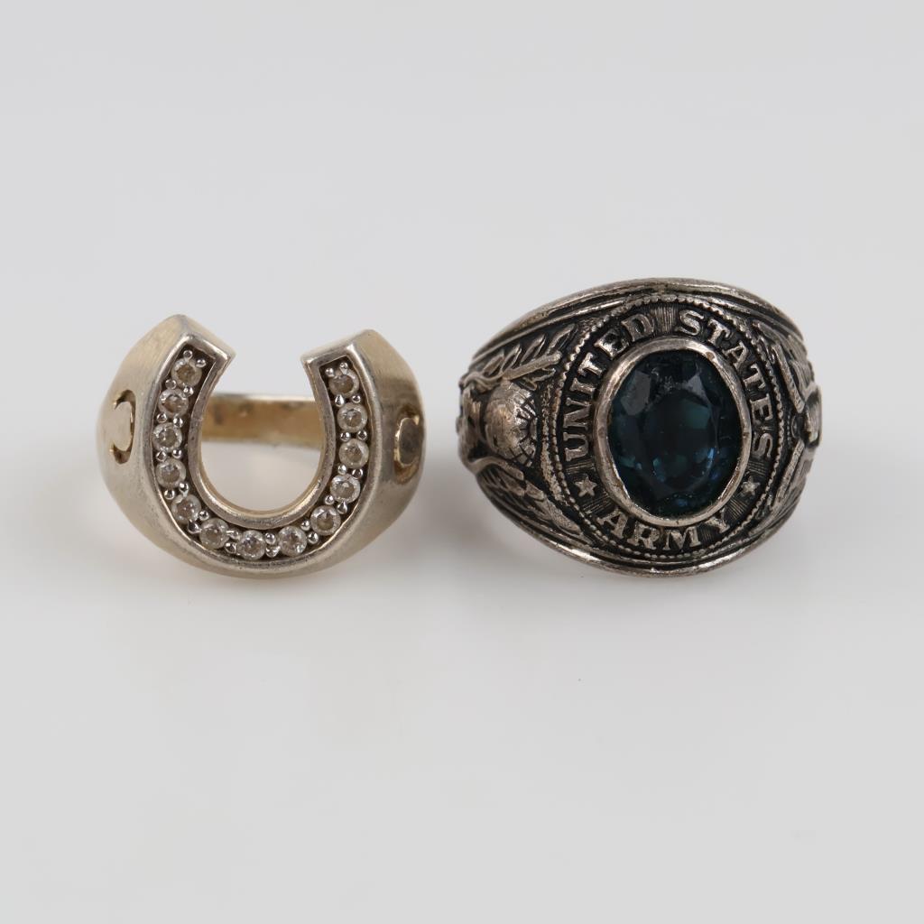 0.800-0.900 Silver Rings, 2 Pieces