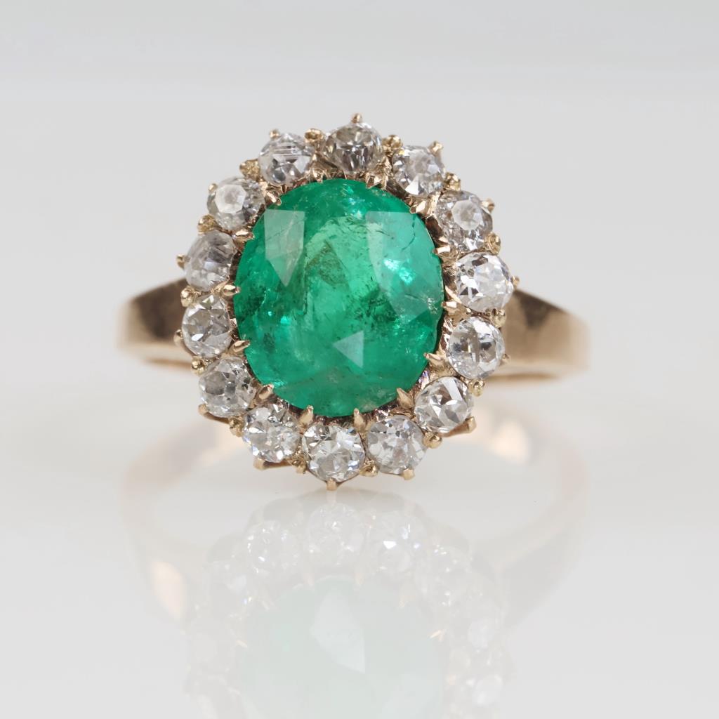0.84ct TW Diamond 10kt Gold Emerald Ring -Evaluated By Our Certified Gemologist-AGS/GIA