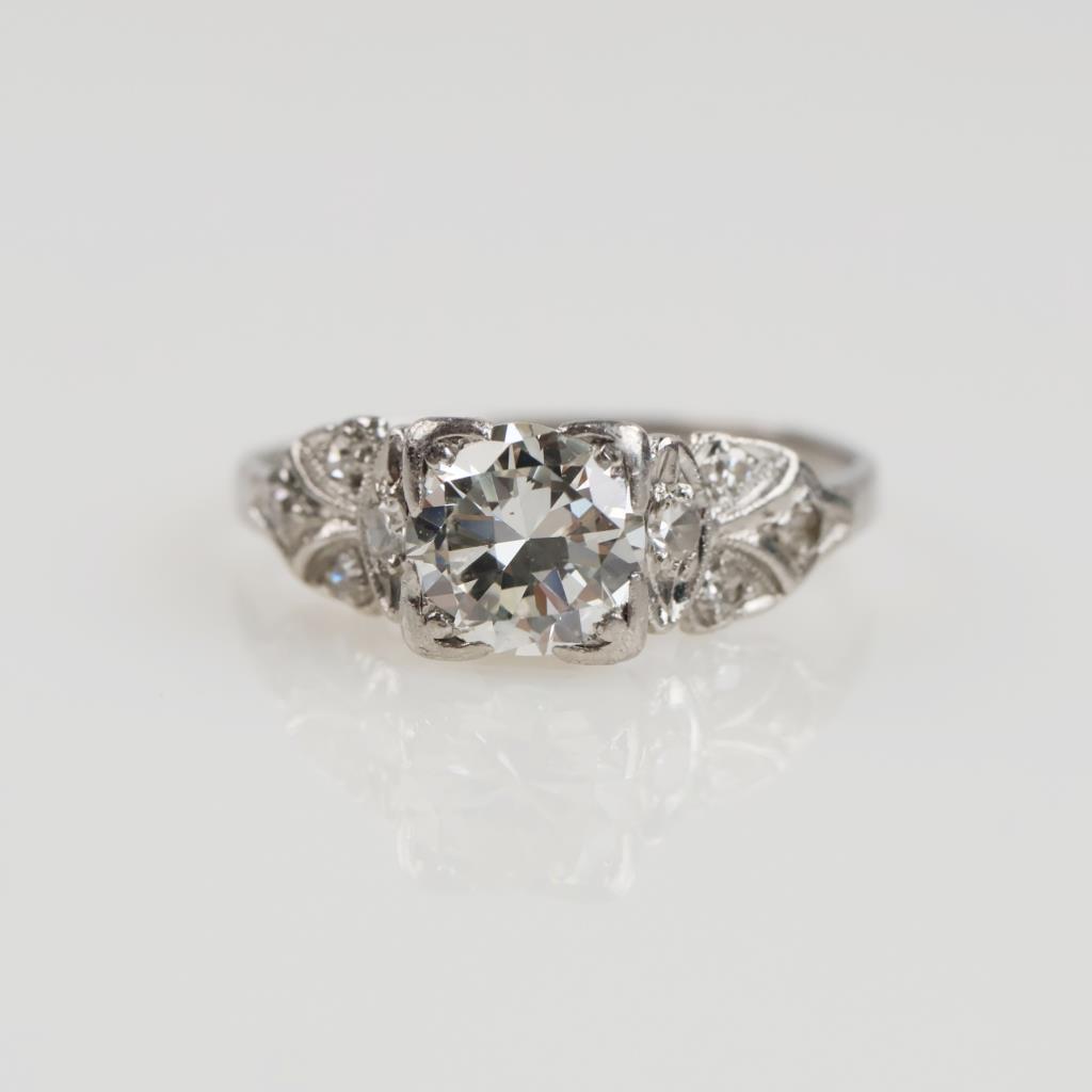 0.84ct TW Diamond Platinum Engagement Ring-Evaluated By Our Certified Gemologist-AGS/GIA