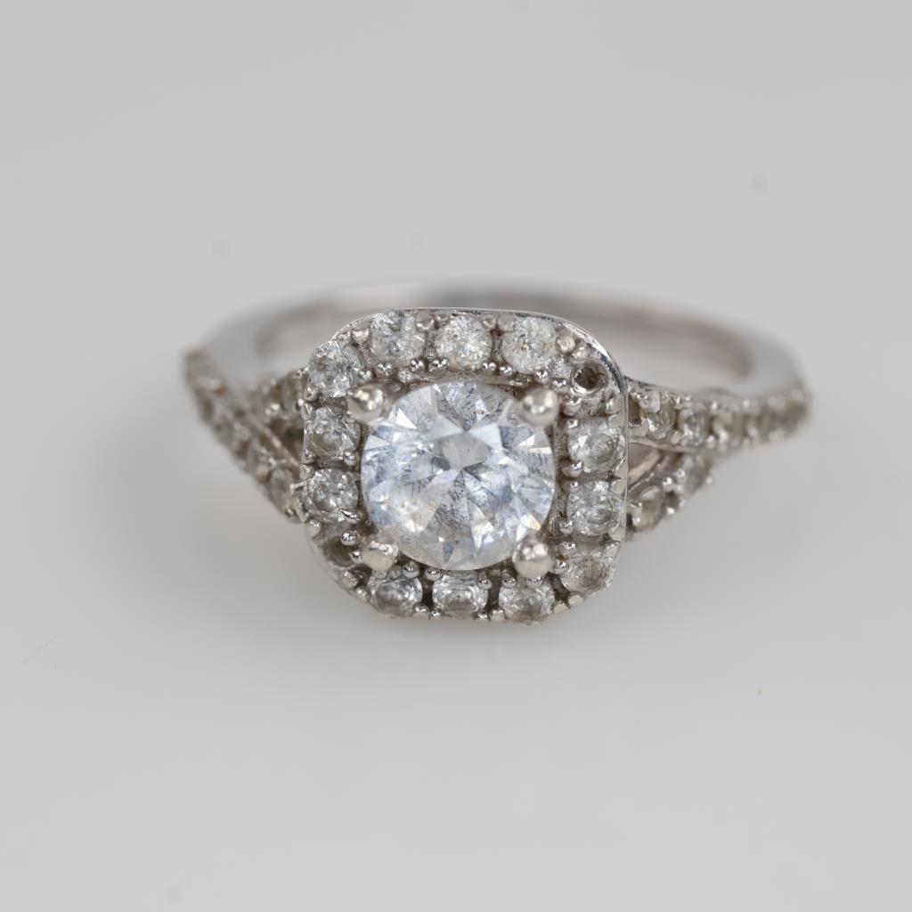 0.900 Silver Moissanite Ring