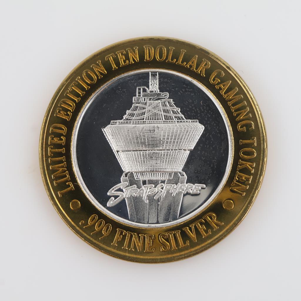 Spaceplex Coin 0.999 Silver And Brass Stratosphere Gaming Token | Property Room