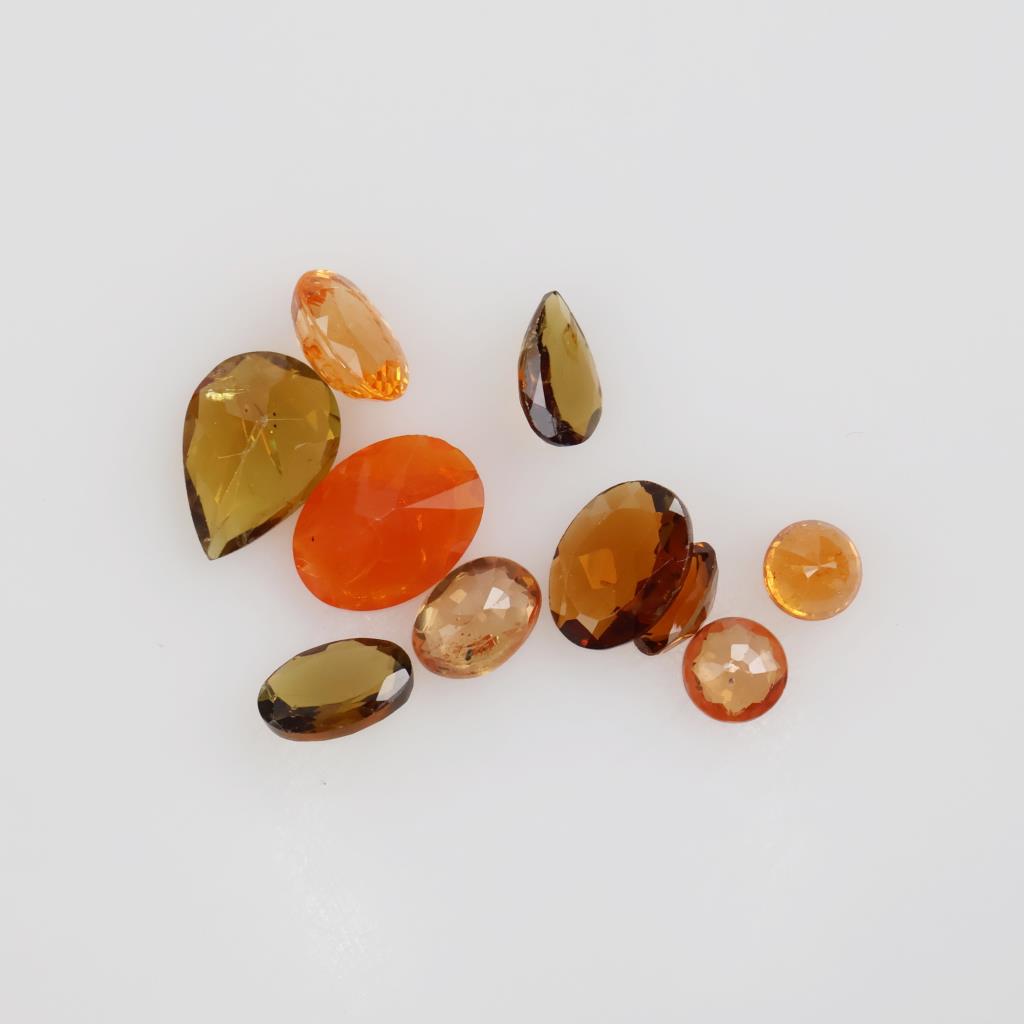 10 Orange Faceted Loose Jewelry Craft Stones