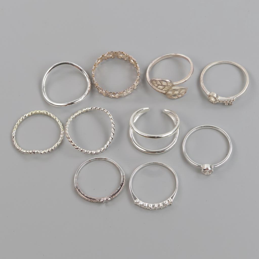 10 Sterling Silver Rings
