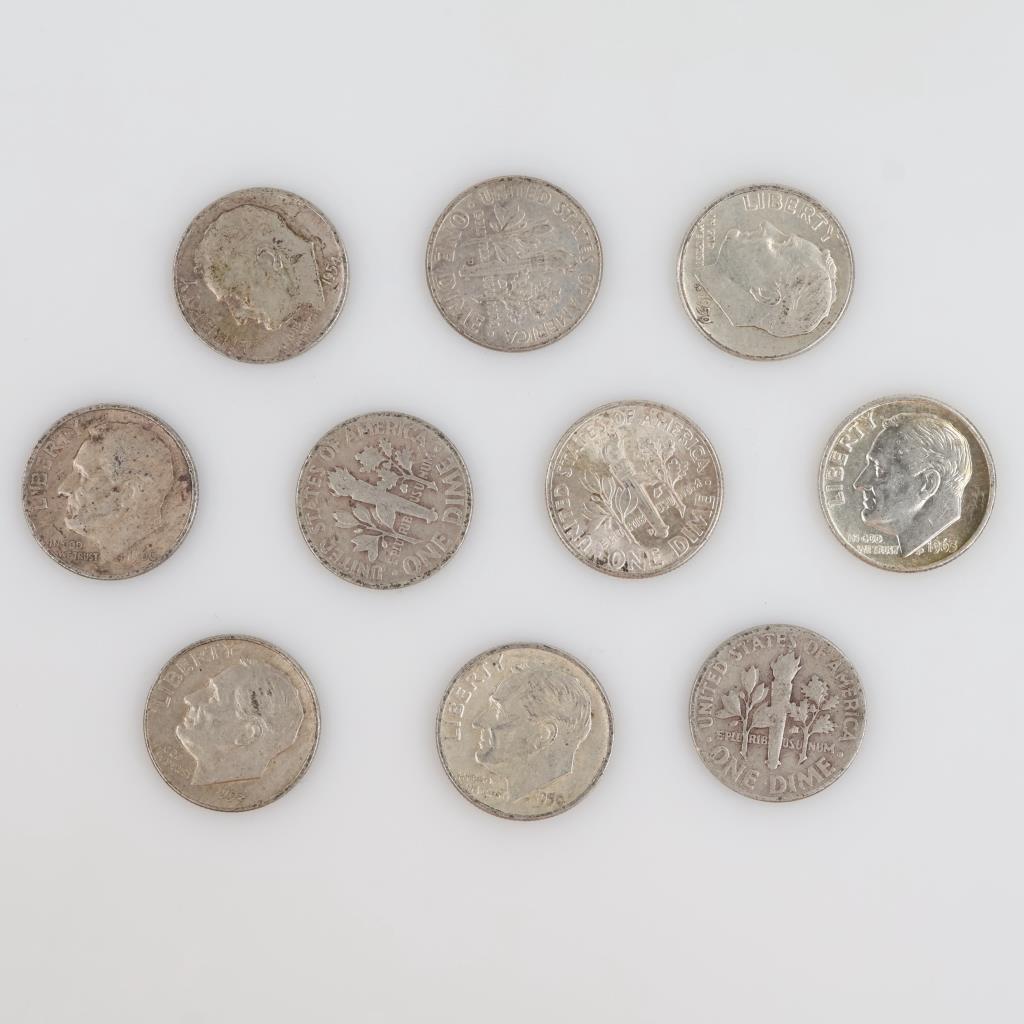 10 US Silver Dimes
