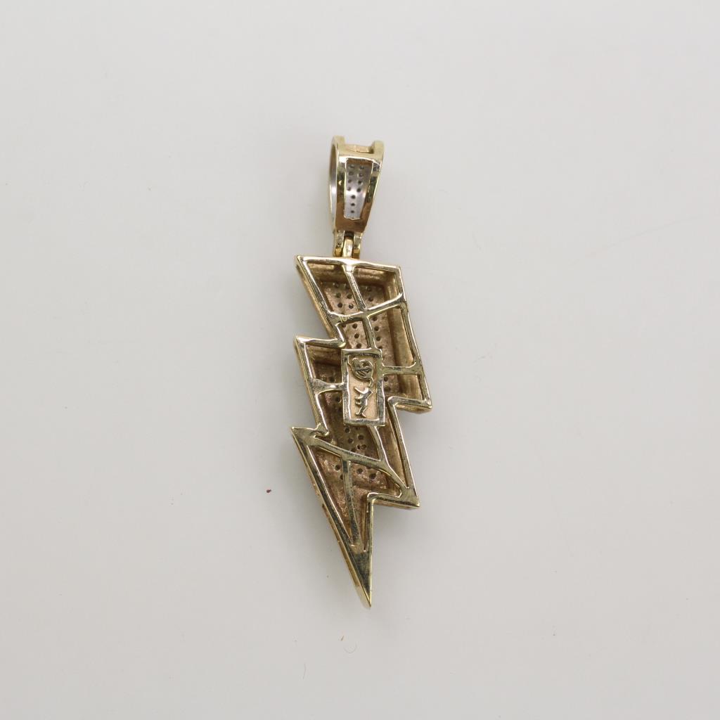 10k Gold Diamond Lightning Bolt Pendant Property Room