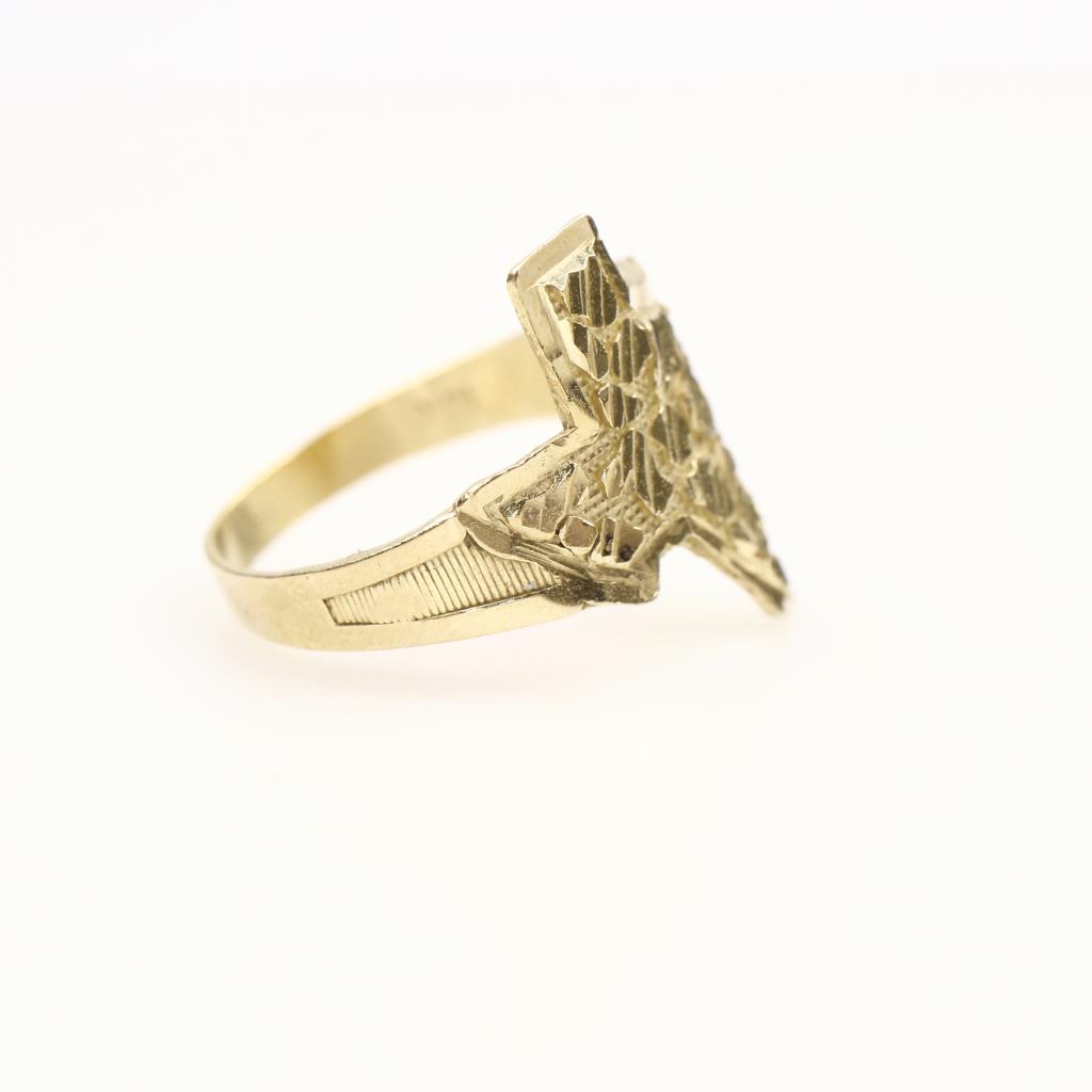 10k Gold Raw Nugget Texas Ring Property Room