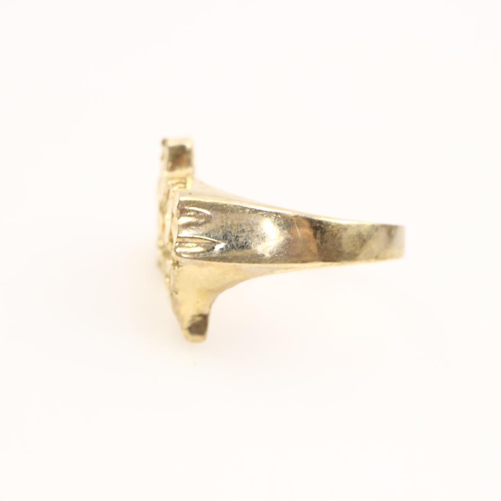 10k Gold Raw Nugget Texas Ring Property Room