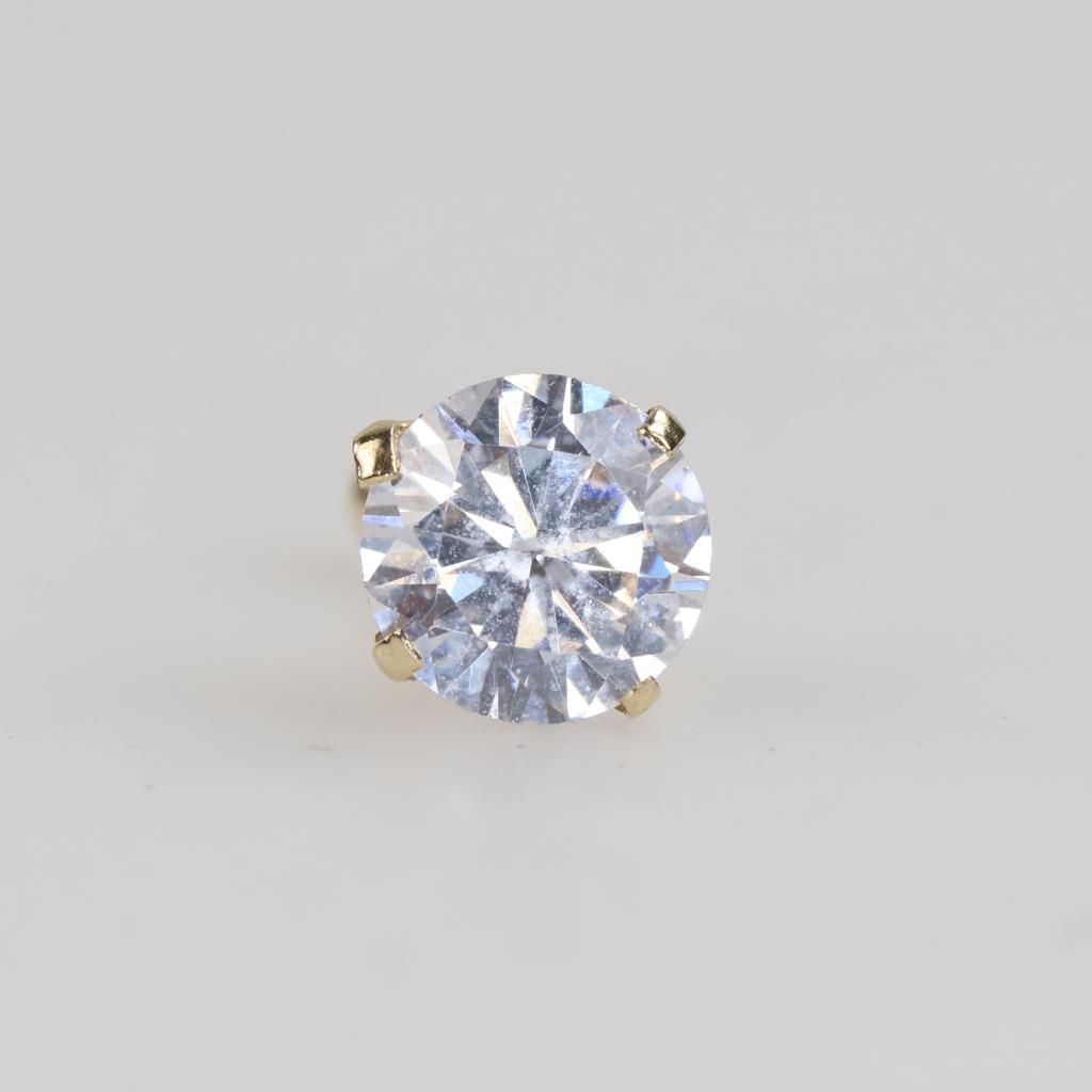 10kt GF Clear Stone Stud Earring