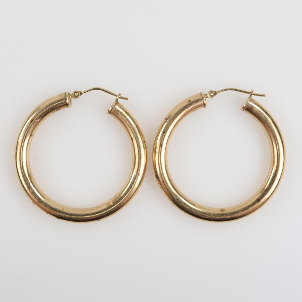 10kt GF Hollow Hoop Earrings