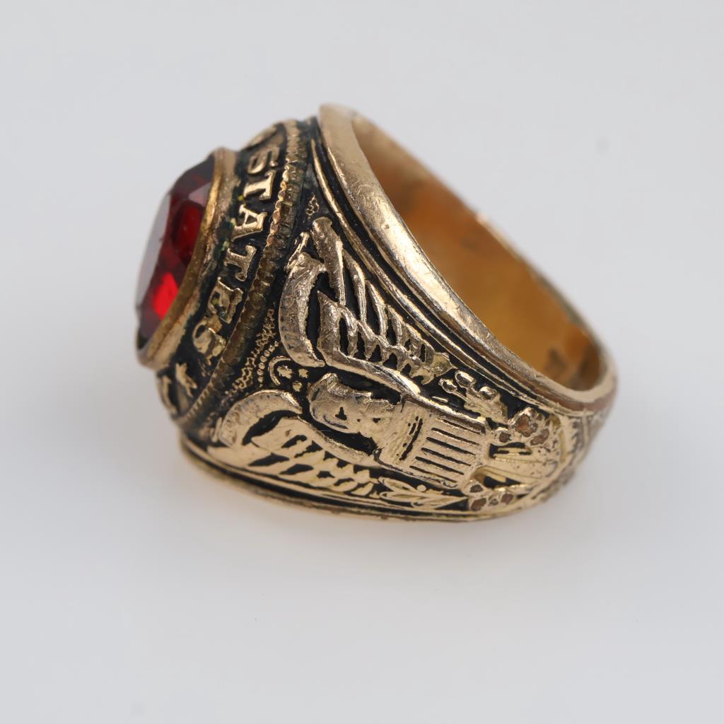 10kt GF Red Stone US Army Ring | Property Room