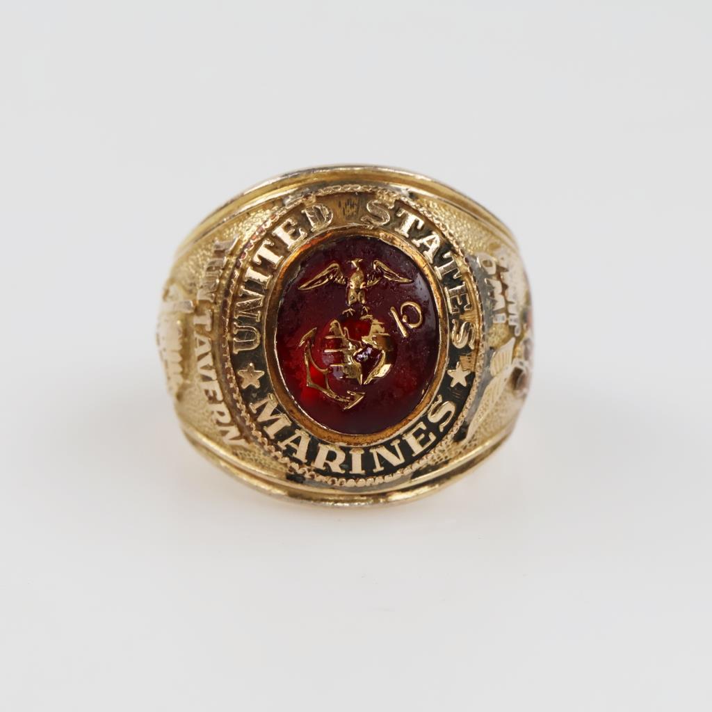 10kt GF Red Stone US Marines Class Ring