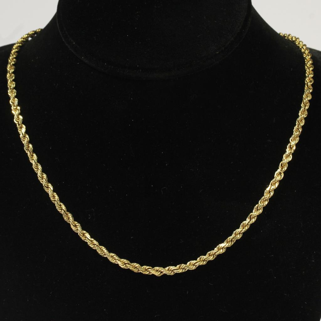 10kt Gold 22.3g Rope Chain Necklace | Property Room