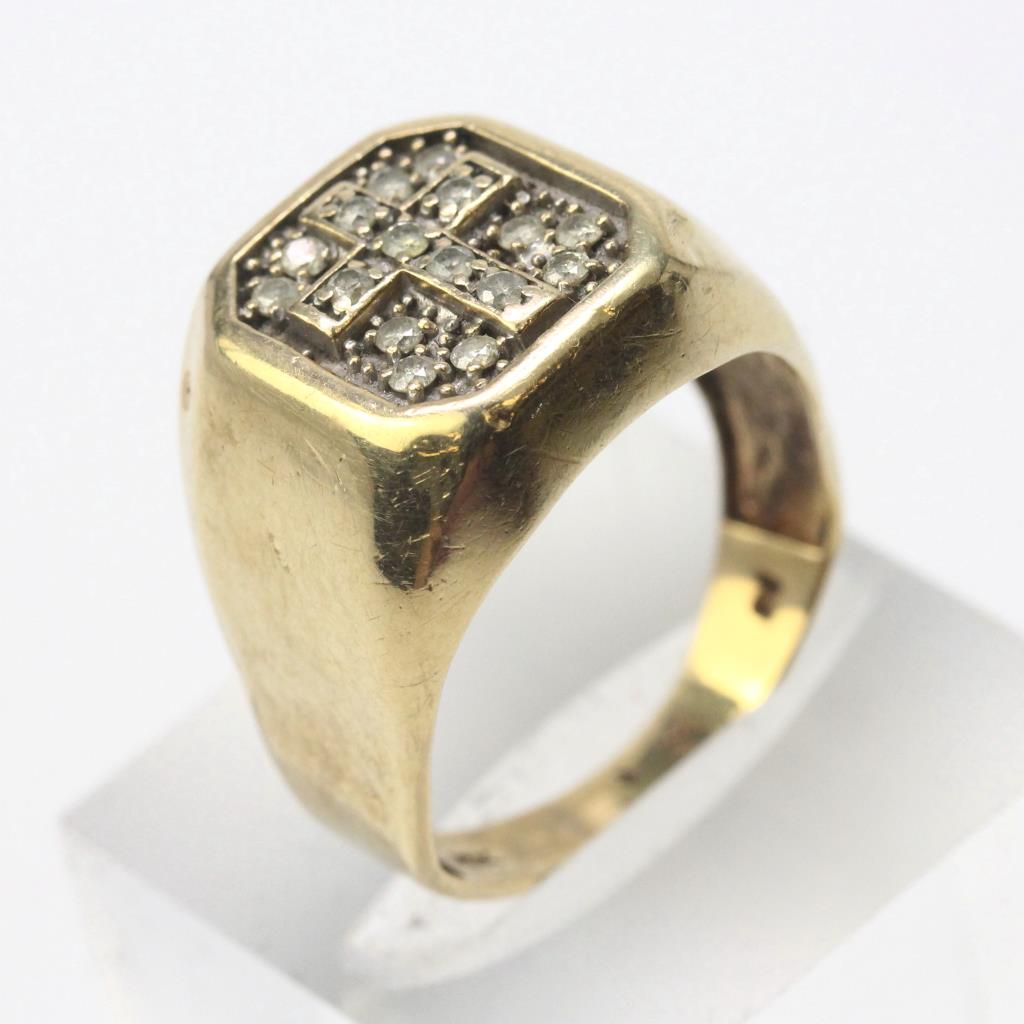 10kt Gold 3.89g Religious Ring With Diamond Accents Property Room