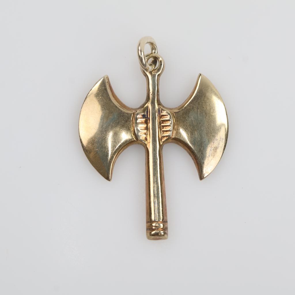 10kt Gold Axe Pendant