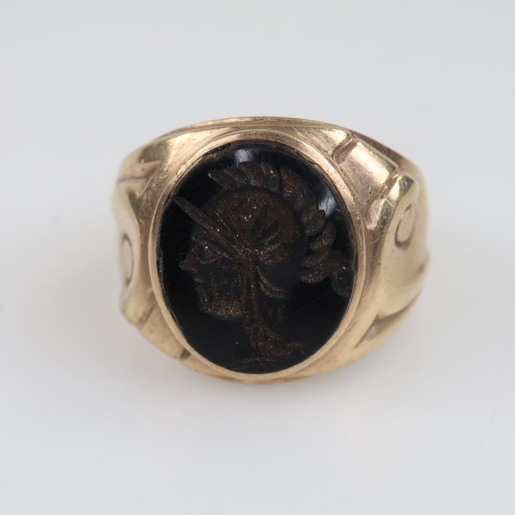 10kt Gold Black Stone Ring