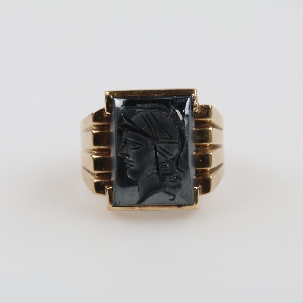 10kt Gold Black Stone Ring